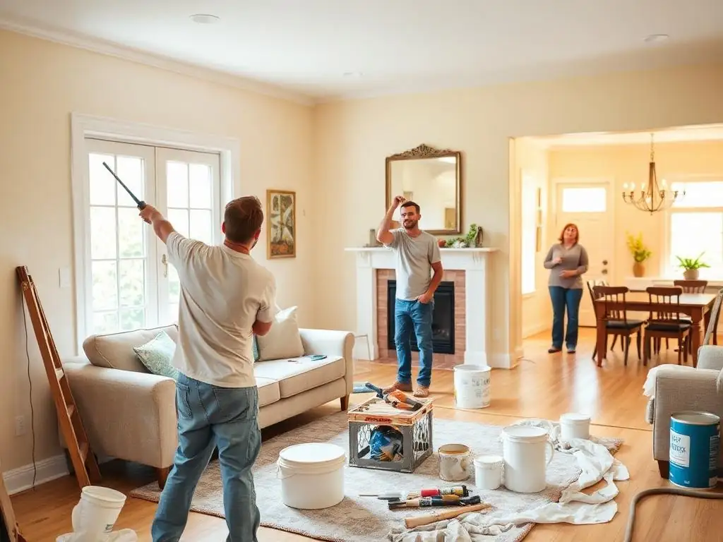 Mule Painting Professionals at work in a residential home